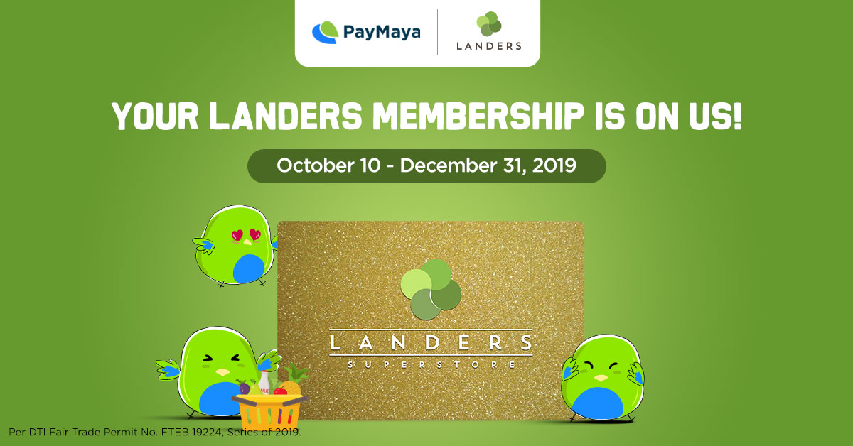 FREE Landers Premium Membership with PayMaya